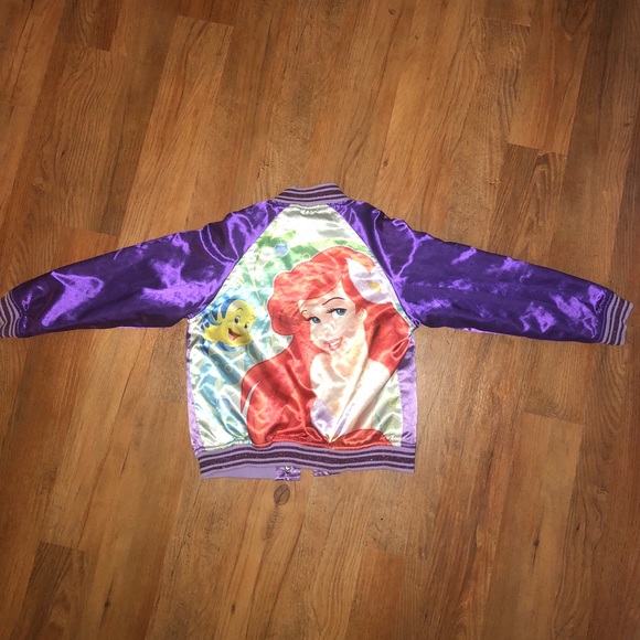 Disney Other - Disney Purple Satin Jacket with Ariel & Flounder